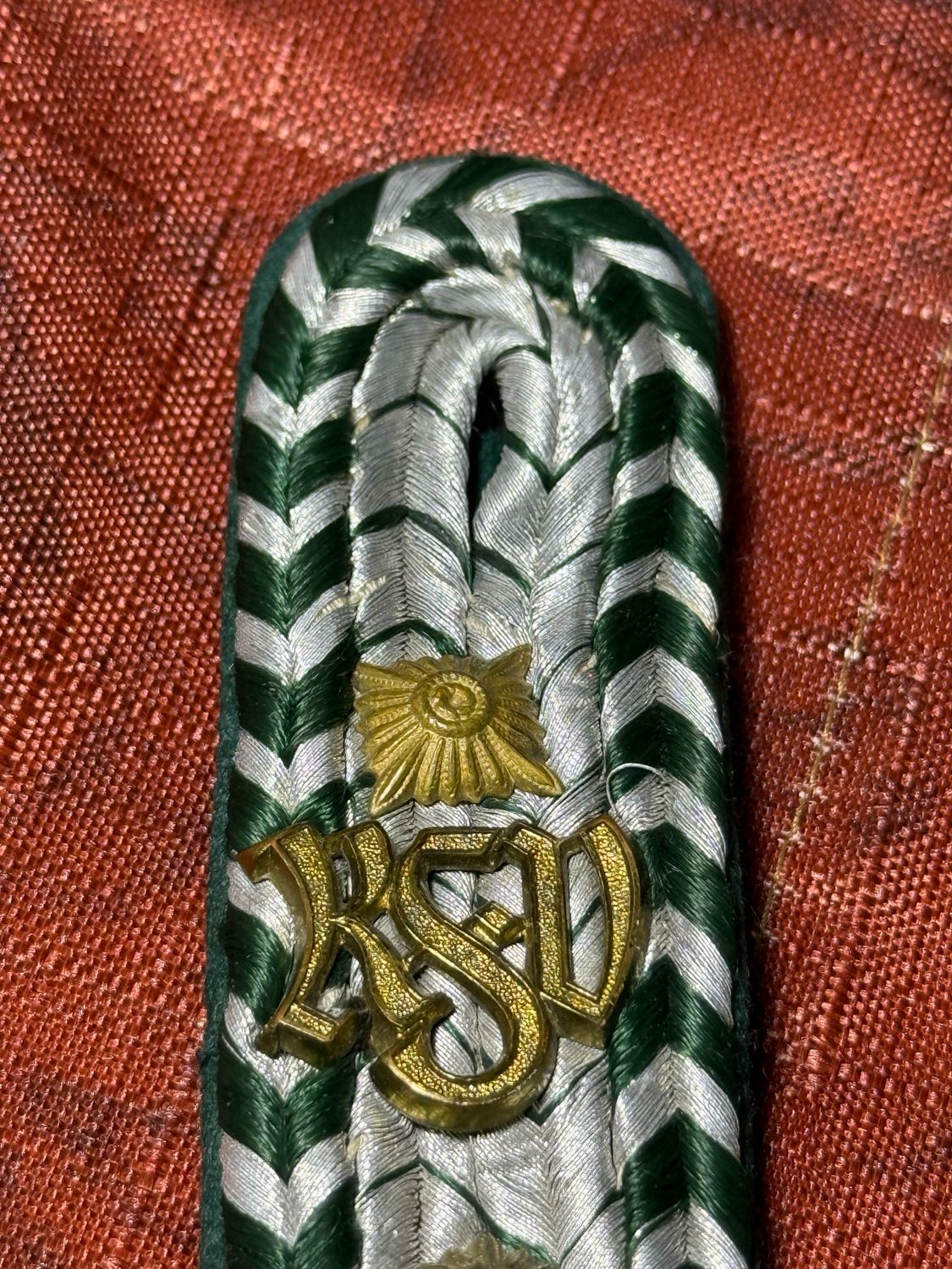 Z FACEBOOK AUCTION - Super Nice German WW2 Zoll Customs Shoulder Board w/ RFV Cypher &amp; 2 Rank Pips, STARTING BID $10 *