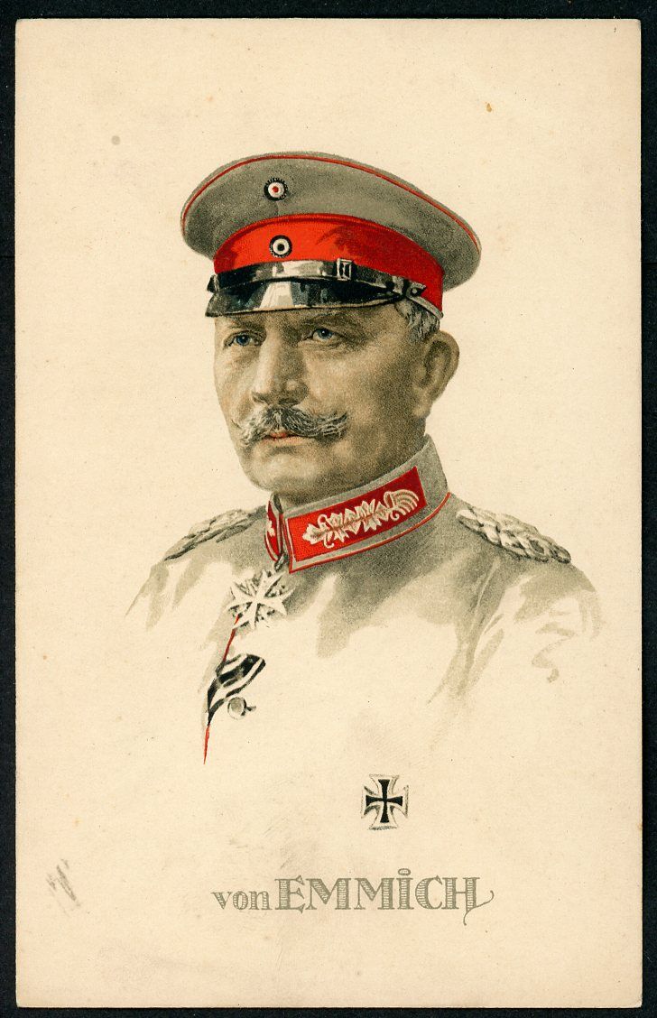 German WW1 Postcard - Illustrated Portrait General der Infanterie Otto von Emmich