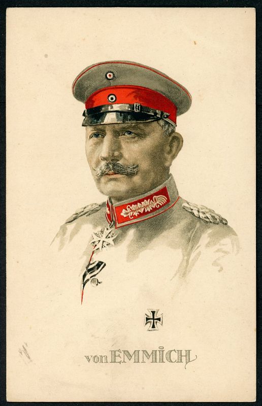 German WW1 Postcard - Illustrated Portrait General der Infanterie Otto von Emmich