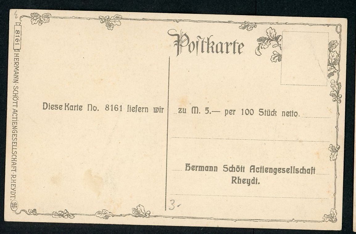German WW1 Postcard - Illustrated Portrait General der Infanterie Otto von Emmich