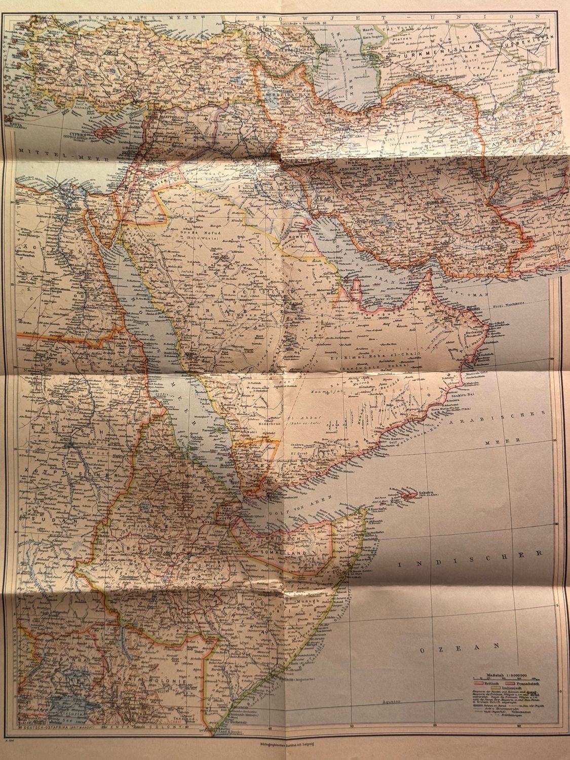 Z FACEBOOK AUCTION - Wehrmacht Map For The Near East (Middle East) Schlag nach uber den Nahen Osten, For Military Use Only From Wehrmacht High Command 1941 - START BID $9