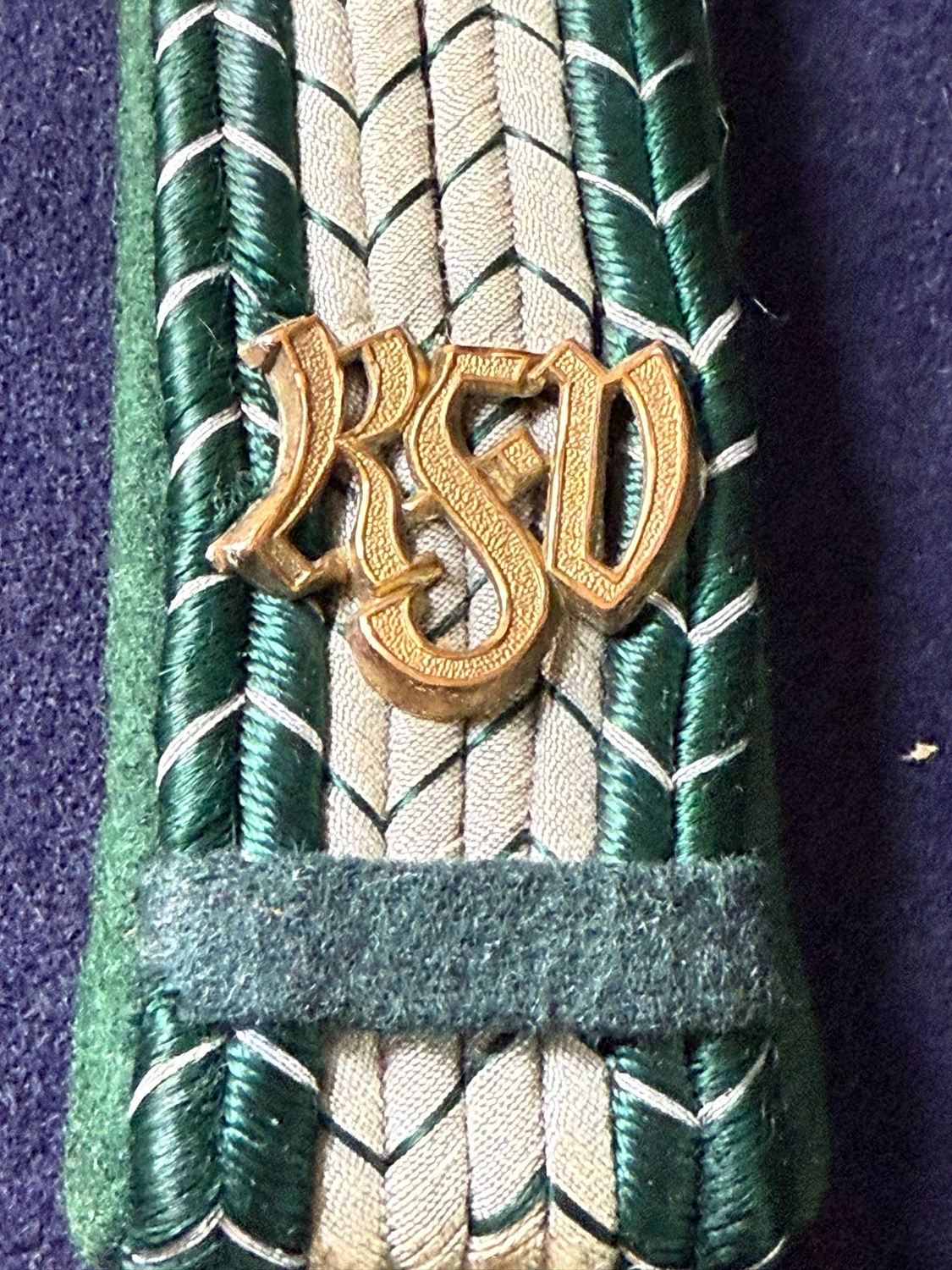 Z FACEBOOK AUCTION - Super Nice German WW2 Zoll Customs Shoulder Board w/ RFV Cypher - STARTING BID $10 *