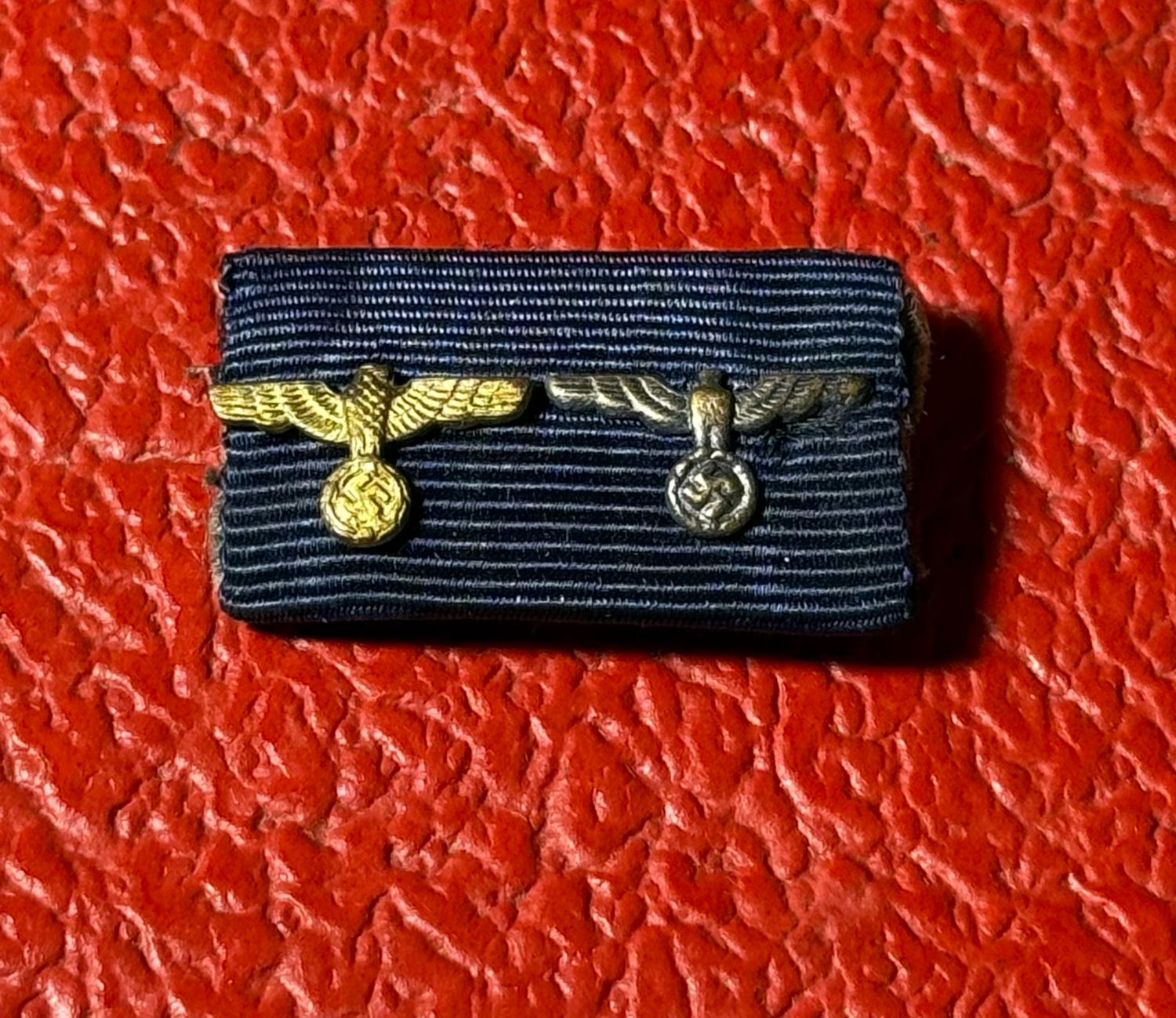 Z FACEBOOK AUCTION - German WW2 Wehrmacht 12 Year Long Service Ribbon Bar w/ Gold &amp; Silver Eagle Devices, STARTING BID $10 *