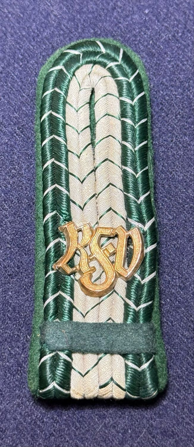 Z FACEBOOK AUCTION - Super Nice German WW2 Zoll Customs Shoulder Board w/ RFV Cypher - STARTING BID $10 *