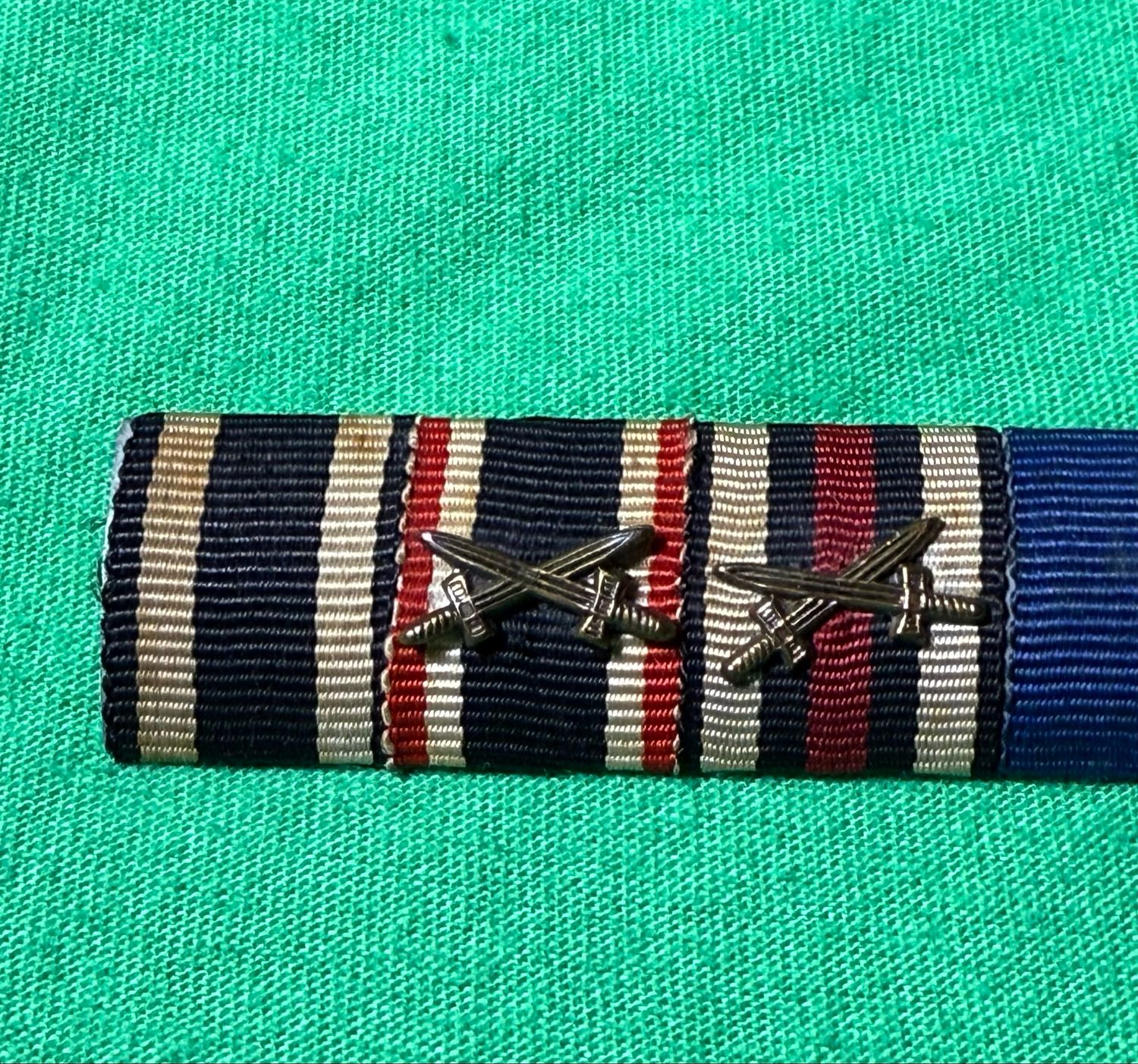 Z FACEBOOK AUCTION - German WW1 + WW2 7 Place Ribbon Bar 40 Year NSDAP Device - STARTING BID $15 *