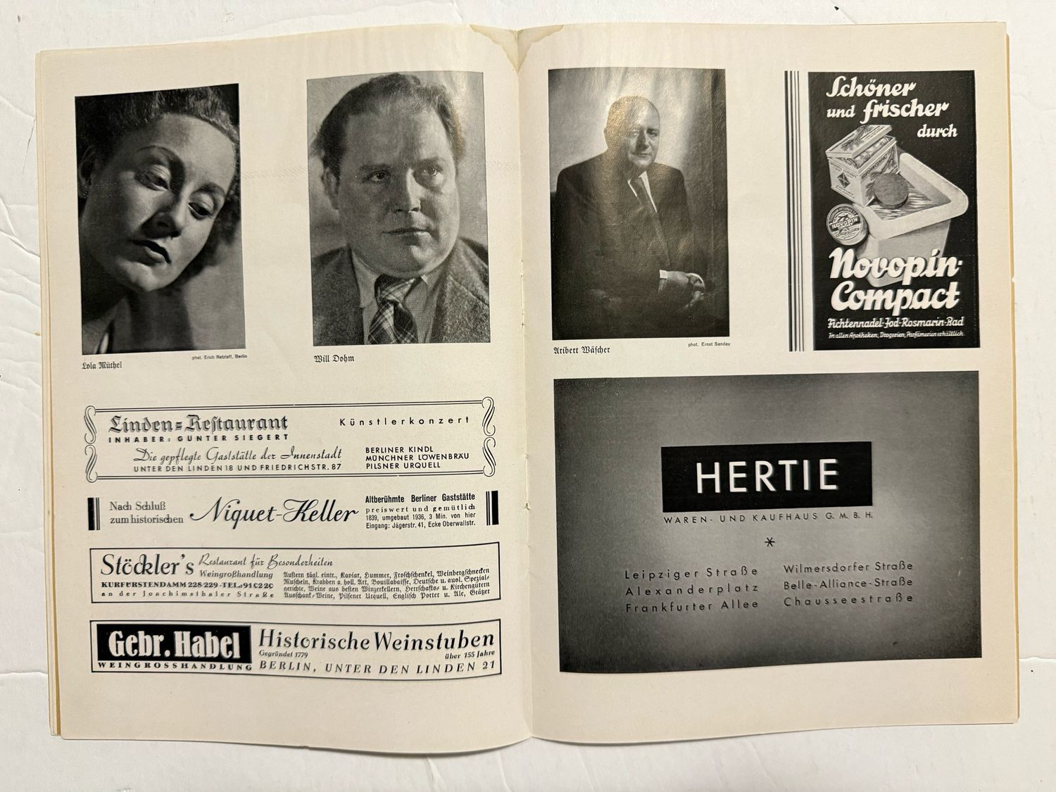 Z FACEBOOK AUCTION- German State Theater Playhouse Program, Large Eagle Swaz on Cover, December 27th 1937, Mercedes Benz Ad - STARTING BID $5