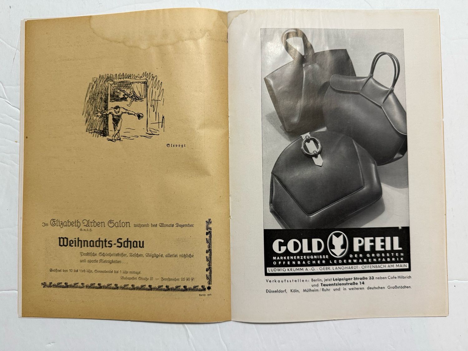 Z FACEBOOK AUCTION- German State Theater Playhouse Program, Large Eagle Swaz on Cover, December 27th 1937, Mercedes Benz Ad - STARTING BID $5