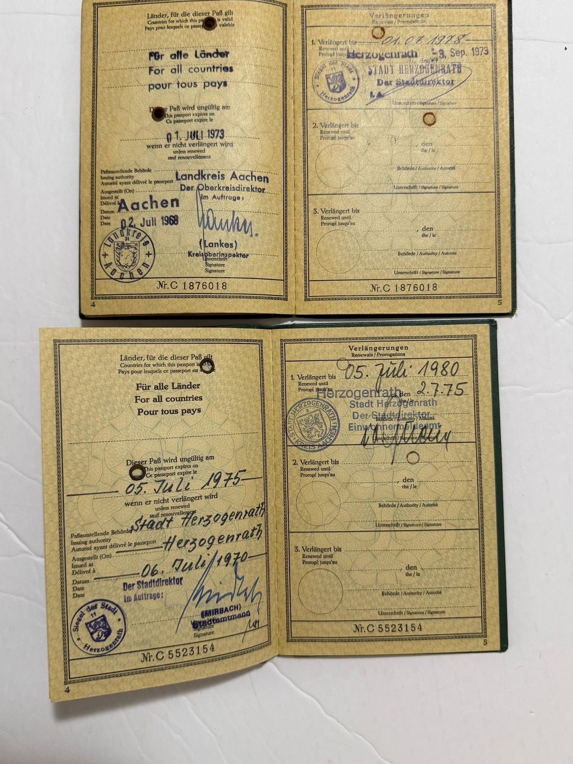 Z FACEBOOK AUCTION- German Reisepass Lot For Family In Bundesrepublik Deutschland West Germany, For Man, Wife, Children, Includes Fuhrerschein Driver&#39;s License - STARTING BID $5