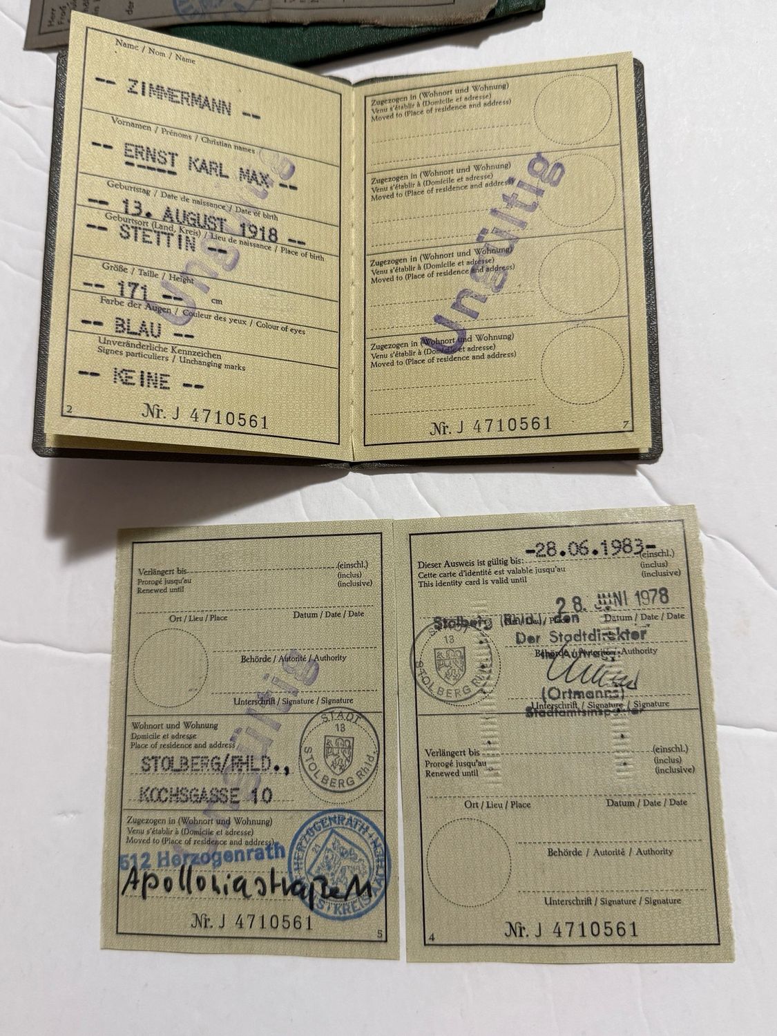 Z FACEBOOK AUCTION- German Reisepass Lot For Family In Bundesrepublik Deutschland West Germany, For Man, Wife, Children, Includes Fuhrerschein Driver&#39;s License - STARTING BID $5
