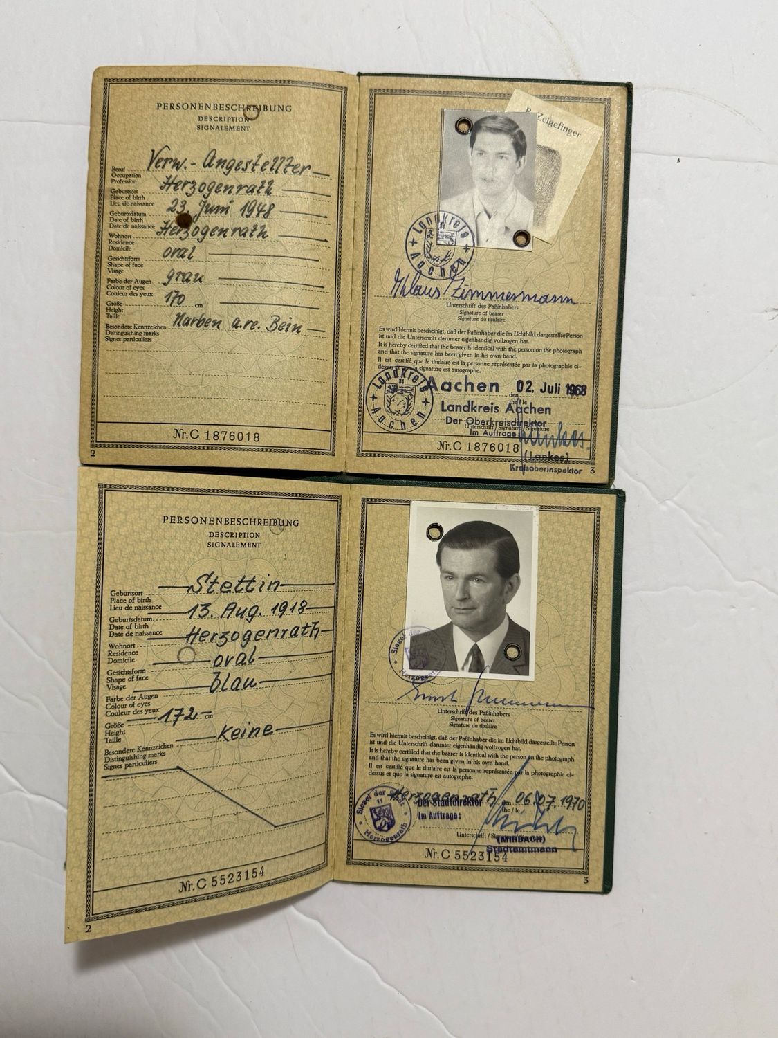Z FACEBOOK AUCTION- German Reisepass Lot For Family In Bundesrepublik Deutschland West Germany, For Man, Wife, Children, Includes Fuhrerschein Driver&#39;s License - STARTING BID $5