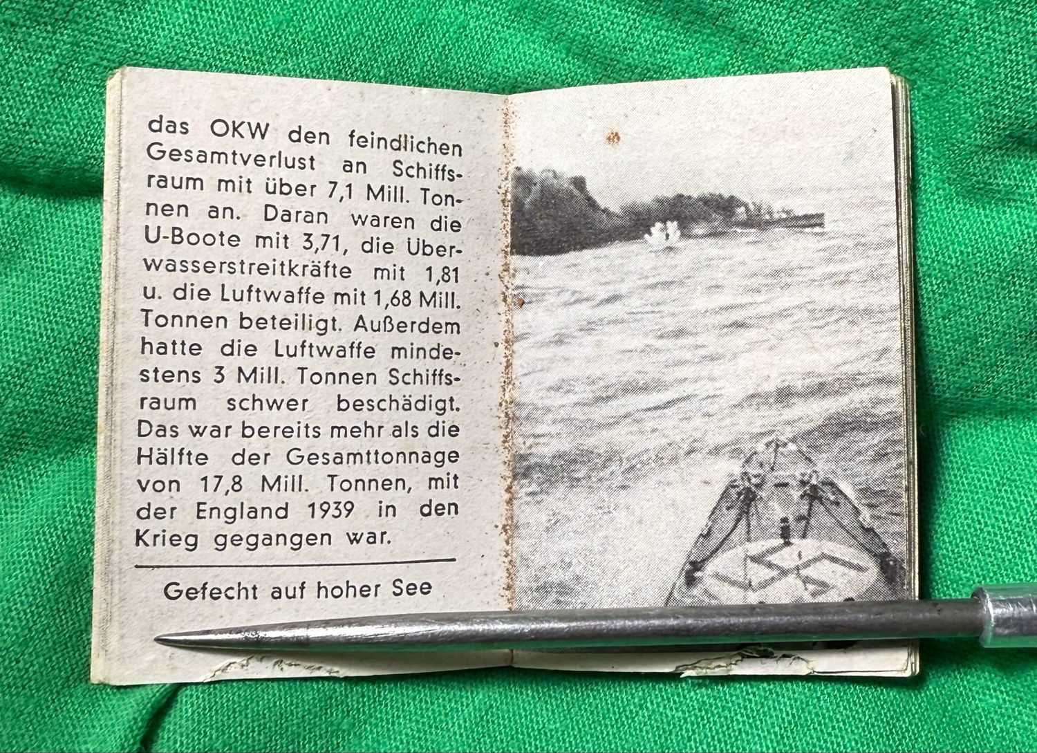 Z FACEBOOK AUCTION- German DRK Mini Booklet Des Fuhrers Kampf Zur See - Adolf&#39;s War At Sea 1939 and 1940 - STARTING BID $5