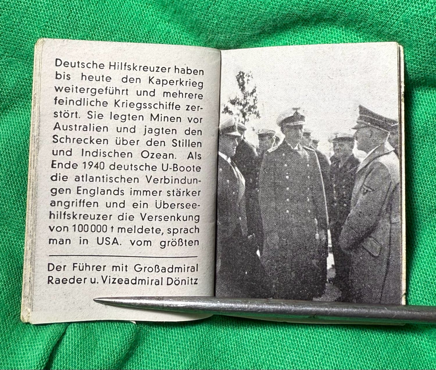 Z FACEBOOK AUCTION- German DRK Mini Booklet Des Fuhrers Kampf Zur See - Adolf&#39;s War At Sea 1939 and 1940 - STARTING BID $5