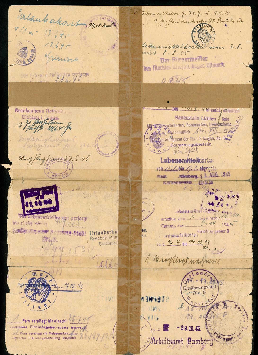 Z FACEBOOK AUCTION- German WW2 Soldier Discharge Document From Occupation Forces June 1945 - STARTING BID $5