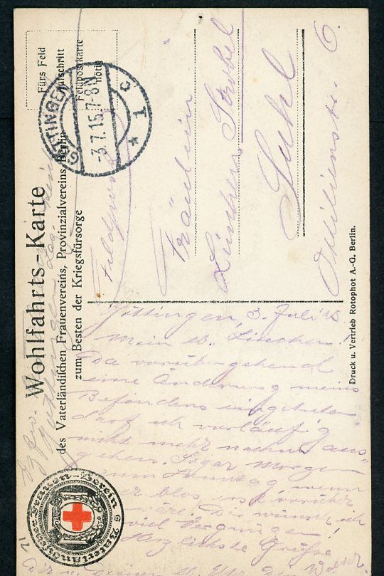 Z FB AUCTION - German WW1 Postcard Hand Colored Portrait Feldmarschall von Hindenburg 1915