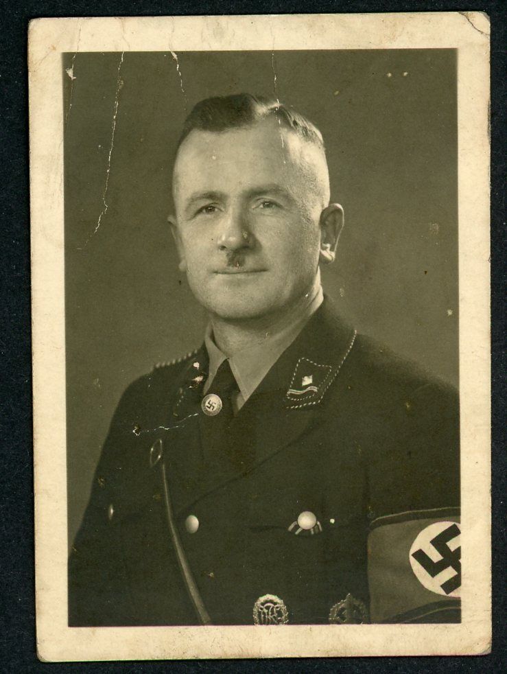 Z FB AUCTION - German Portrait Photo of Allgemeine XX Scharfuhrer w/ Partei Badge and Armband