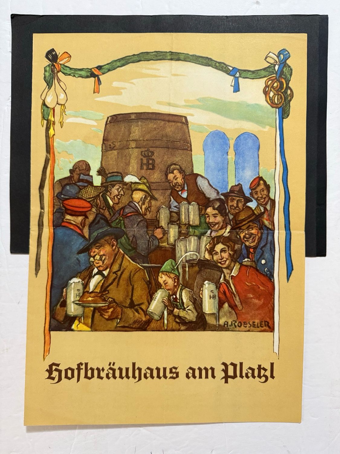 Z FACEBOOK AUCTION - Original Hofbrauhaus am Platzl Beer Hall Restaurant Menu, Site of Adolf&#39;s 1920 Speech Bringing Partei To Life