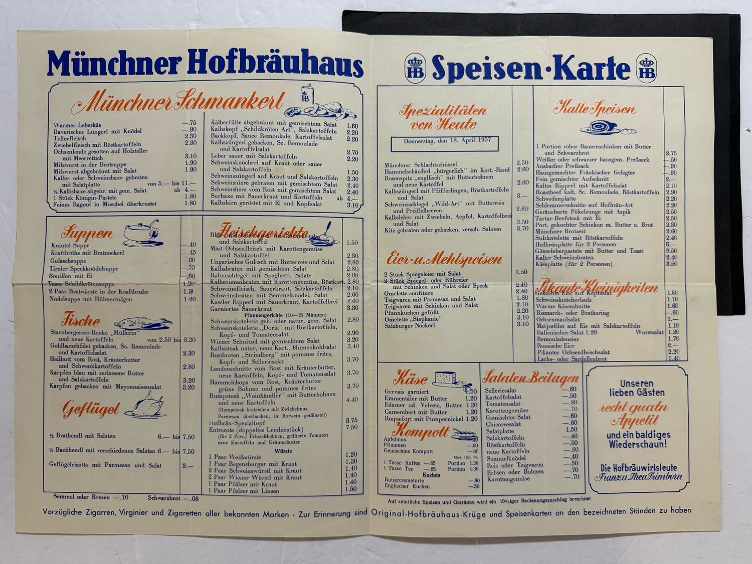Z FACEBOOK AUCTION - Original Hofbrauhaus am Platzl Beer Hall Restaurant Menu, Site of Adolf&#39;s 1920 Speech Bringing Partei To Life