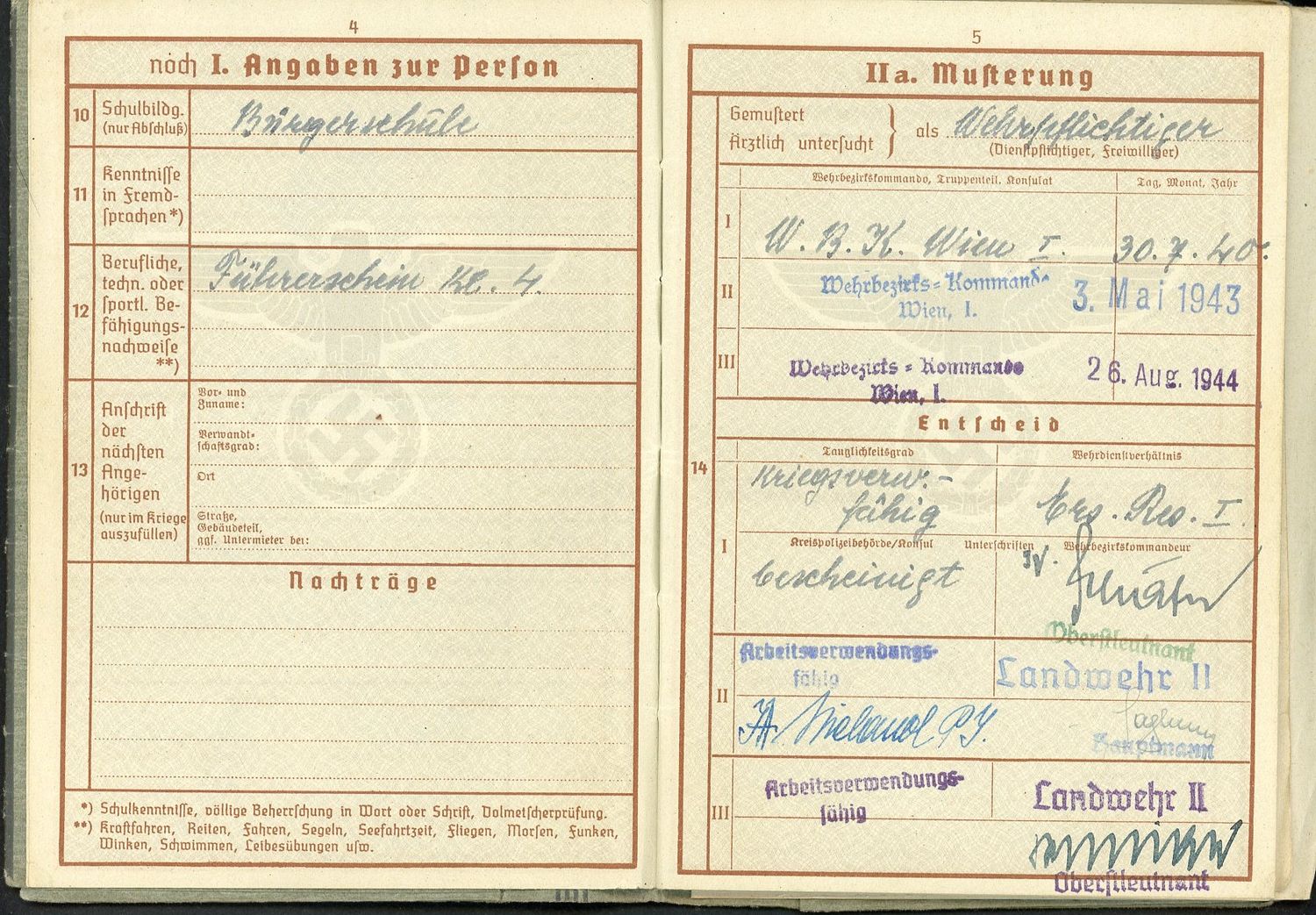 FACEBOOK AUCTION - German WW2 Wehrpass - 2nd Pattern with Photo *