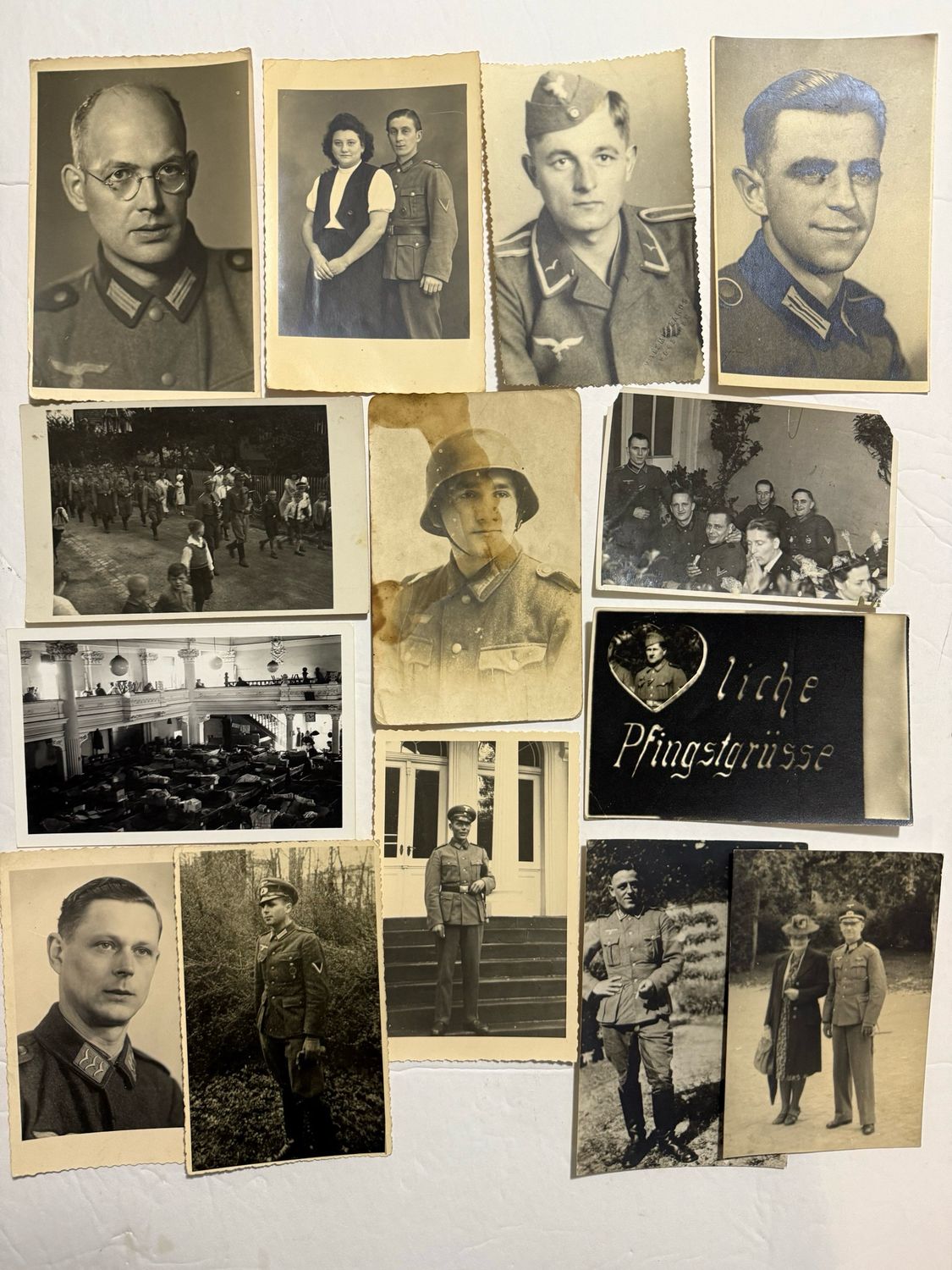 FACEBOOK AUCTION - Lot of 50 Large Sized German WW2 Photos - Portraits Officers Visor Cap Medals
