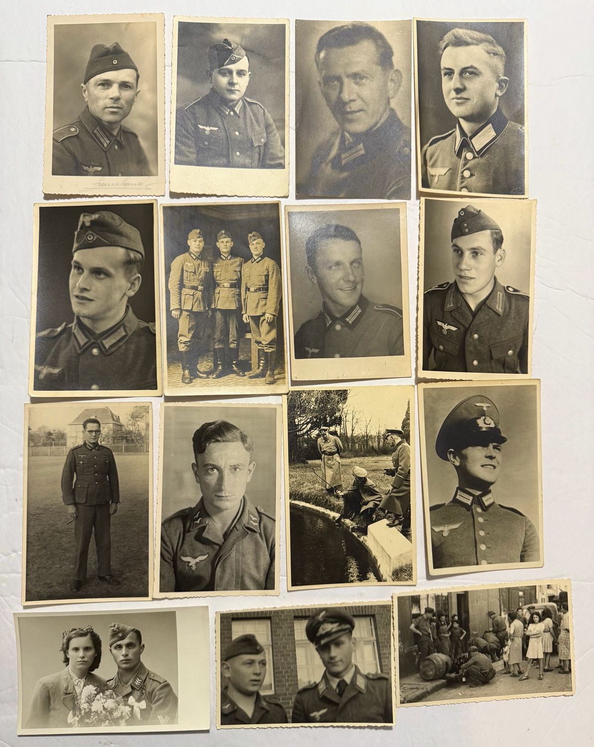 FACEBOOK AUCTION - Lot of 50 Large Sized German WW2 Photos - Portraits Officers Visor Cap Medals