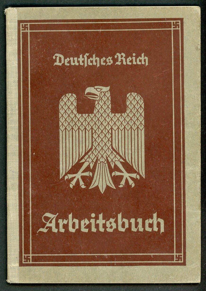 FACEBOOK AUCTION - German WW2 Arbeitsbuch 1st Pattern Cardboard Manufacturing Factory *