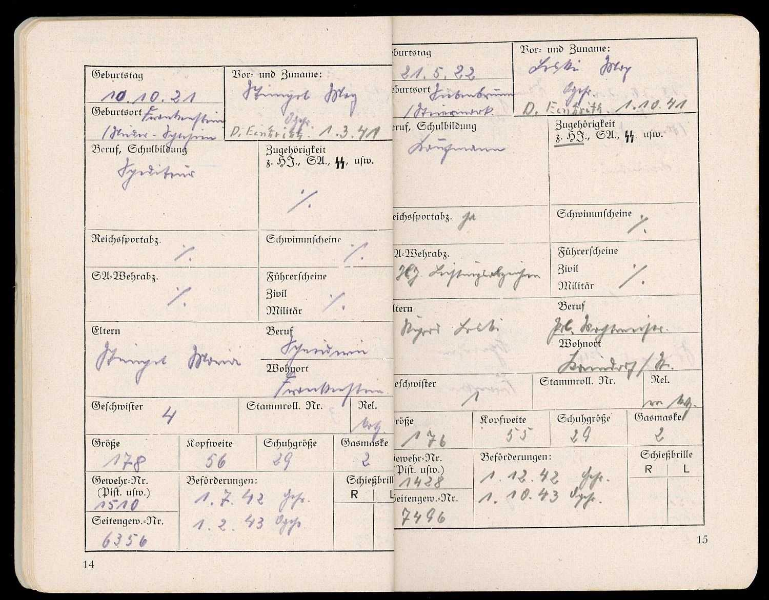 FACEBOOK AUCTION - German WW2 Military Platoon Leader&#39;s Book Zugfuhrerbuch With Soldier Names and Info Inside! *