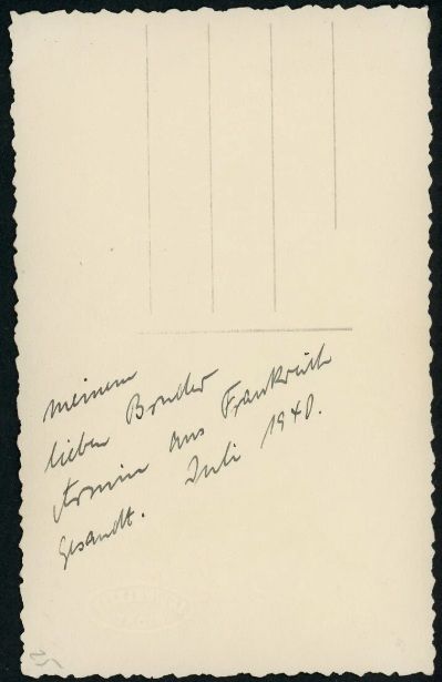 FACEBOOK AUCTION - German WW2 Portrait Photo Heer Soldier In Newly Occupied France July 1940