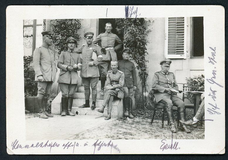 FACEBOOK AUCTION - German WW1 Photo Army Officers w/ Medal Bars Visor Caps