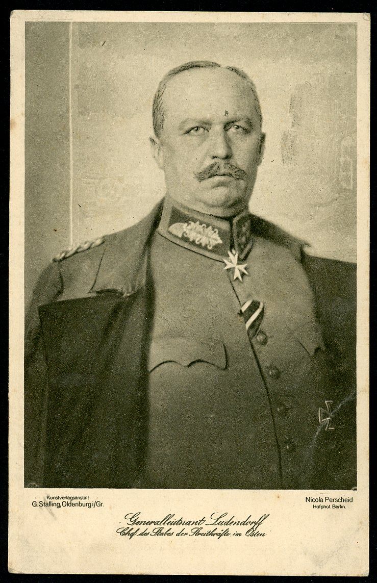 FACEBOOK AUCTION - German WW1 Postcard Portrait General Erich Ludendorff Pour le Merite Iron Cross