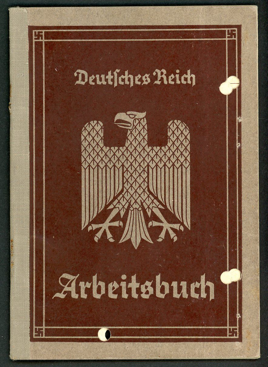 FACEBOOK AUCTION - German WW2 Arbeitsbuch For Woman Hairdresser, Salon Work, Eva Brune Hairdressing School 1936 - 1939 *