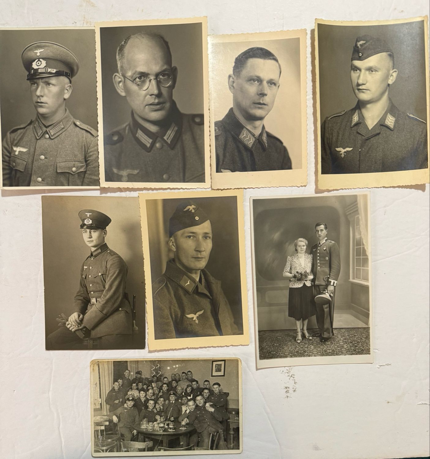 FACEBOOK AUCTION - Lot of 50 Large Sized German WW2 Photos - Portraits Officers Visor Cap EK Ribbons Army Luftwaffe