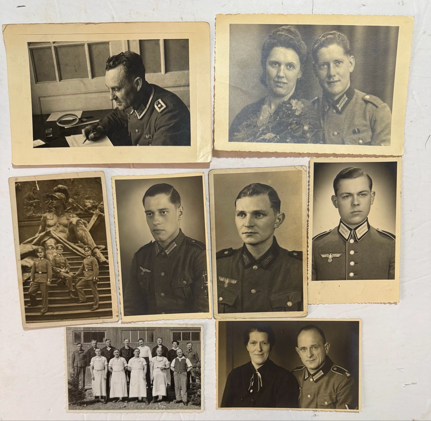FACEBOOK AUCTION - Lot of 50 Large Sized German WW2 Photos - Portraits Officers Visor Cap EK Ribbons Army Luftwaffe