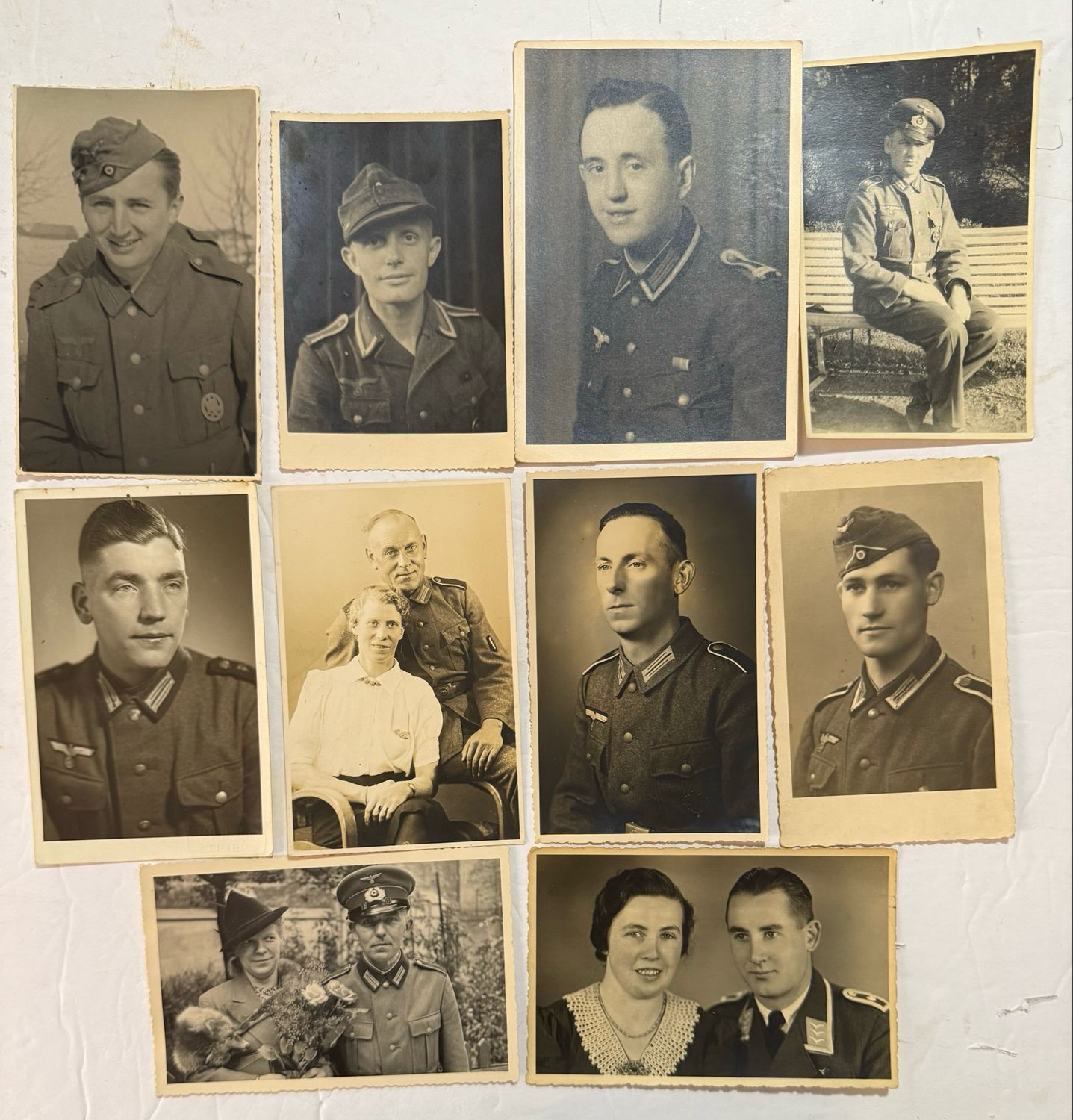 FACEBOOK AUCTION - Lot of 50 Large Sized German WW2 Photos - Portraits Officers Visor Cap EK Ribbons Army Luftwaffe