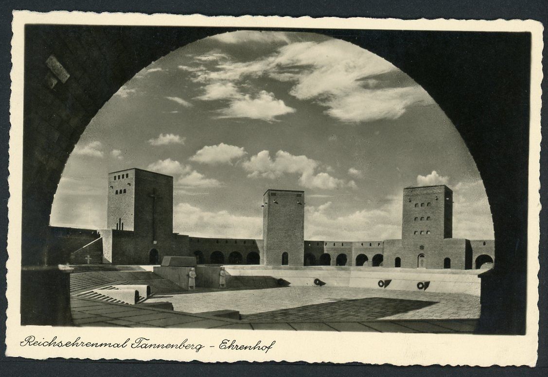 German Third Reich Postcard of Tannenberg Denkmal Honor Tempel For Paul von Hindenburg, East Prussia