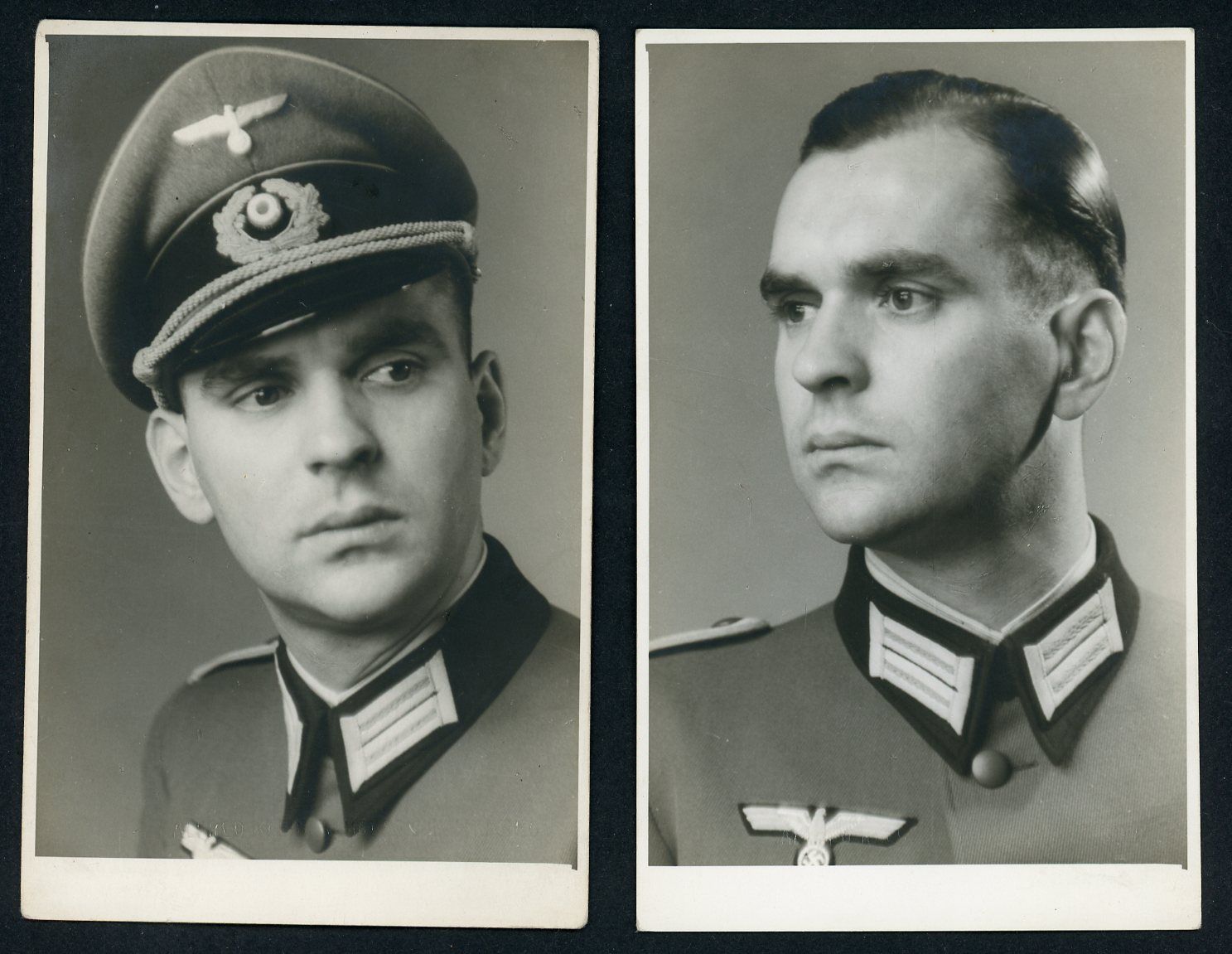 FACEBOOK AUCTION - Lot of 2 German WW2 Army Officer Portrait Photos