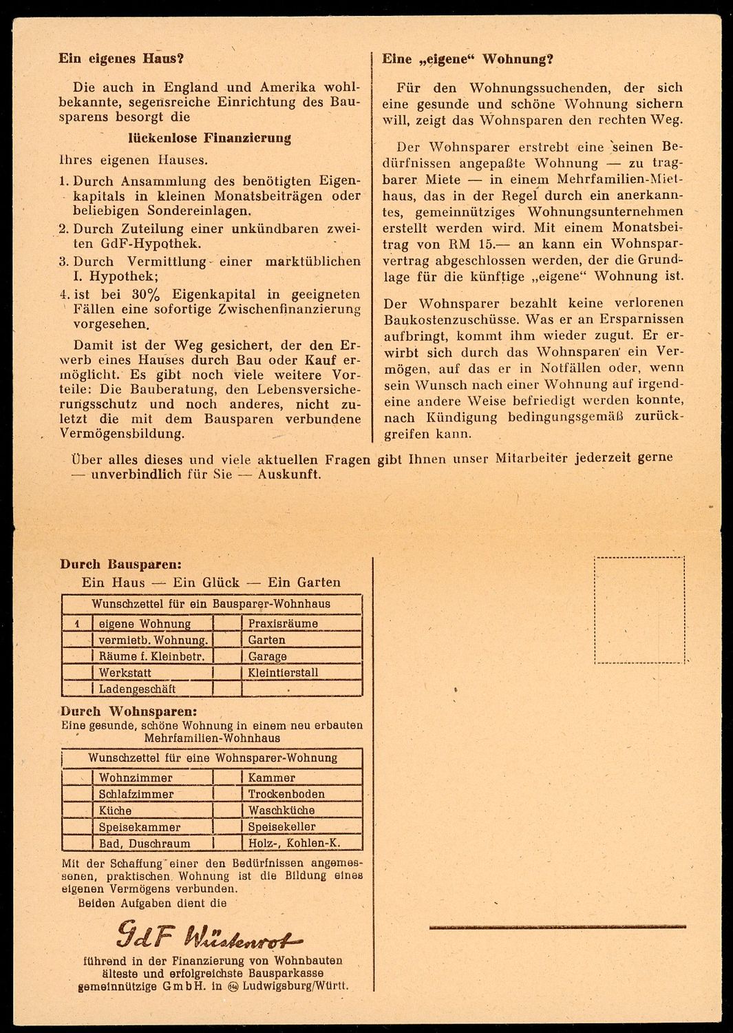 FACEBOOK AUCTION - German Postcard Mailer Home Financing In The Reich Adolf H!tler Postage Stamp