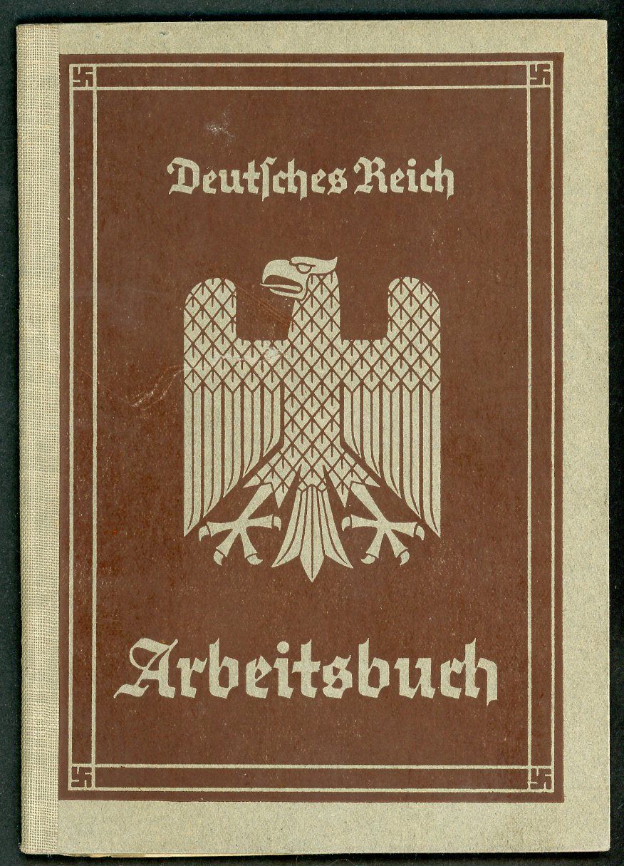 FACEBOOK AUCTION - German WW2 Arbeitsbuch For Berlin Worker Elektromotoren Werke + Berliner Flughafen