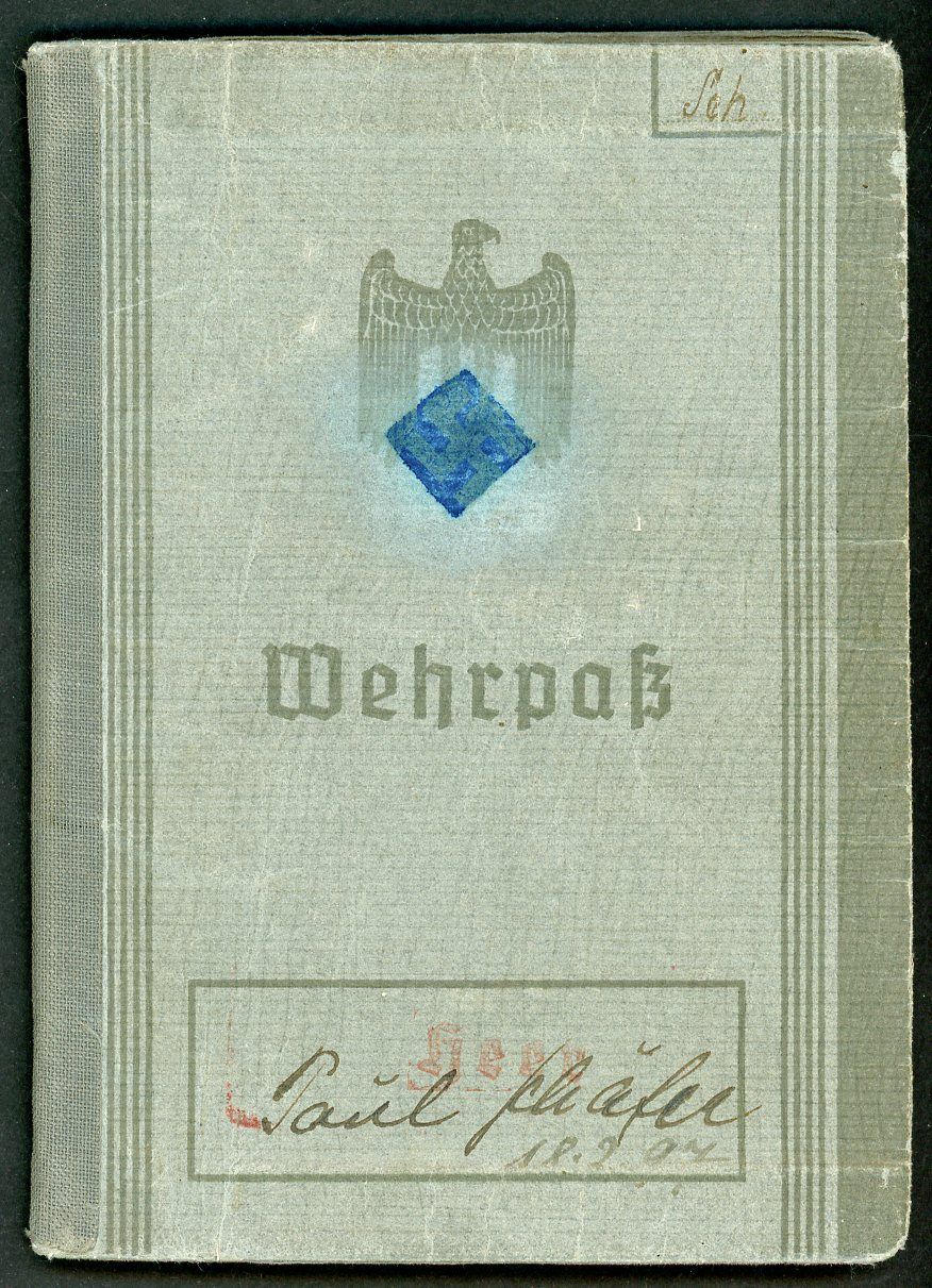 FACEBOOK AUCTION - German WW2 Wehrpass Paul Schafer NOT The Keyboardist from David Letterman Show! WW1 and WW2 Veteran EK2 Wound Badge Unteroffizier *
