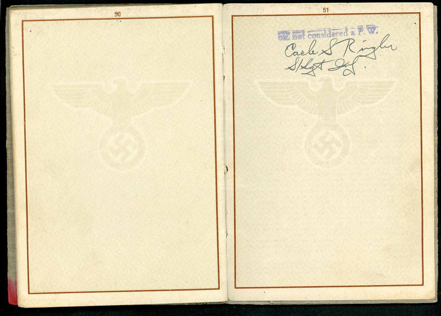 FACEBOOK AUCTION - German WW2 Wehrpass Festung Flak Abteilung 33, RAD Service, Marked By Allies As Not Considered A Prisoner of War, Many Entries *