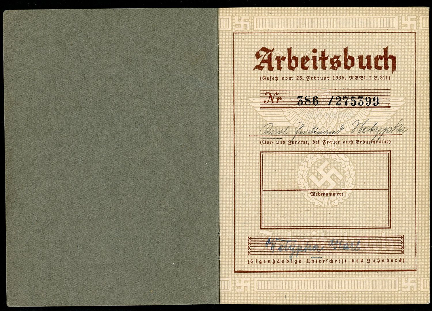 FACEBOOK AUCTION - German WW2 Arbeitsbuch 2nd Pattern, Teenager Worked In Electronics *