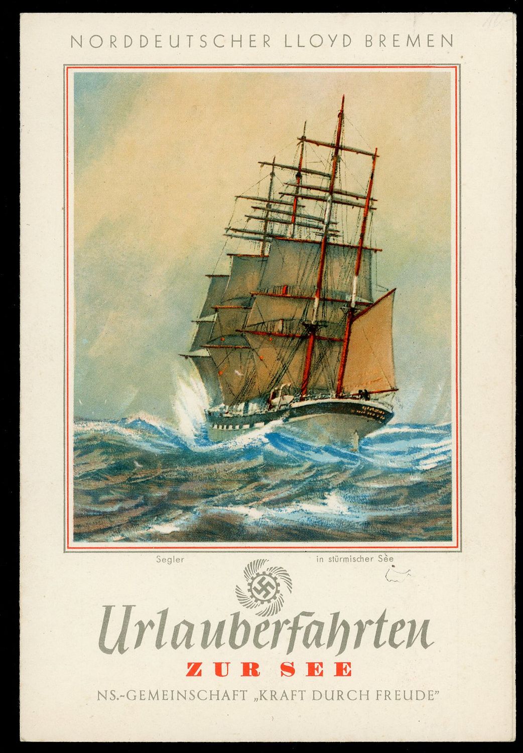 FACEBOOK AUCTION - German KDF Ship Stuttgart On Board Daily Program and Menu, Kraft Durch Freude Norddeutscher Lloyd Bremen 1938 *