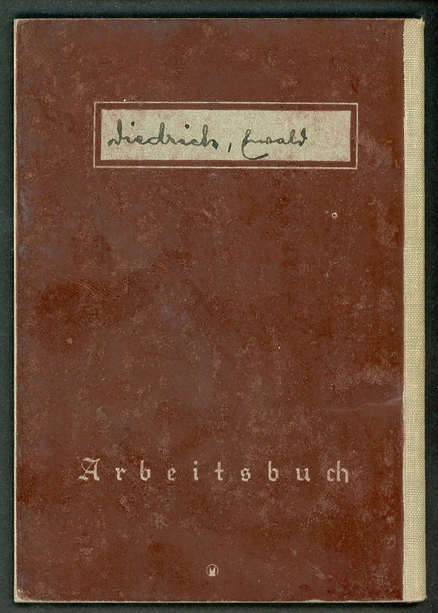 FACEBOOK AUCTION - German Third Reich Arbeitsbuch For Ewald Dietrich, 2nd Pattern - Hotel and Fliegerhorst Jobs WW2