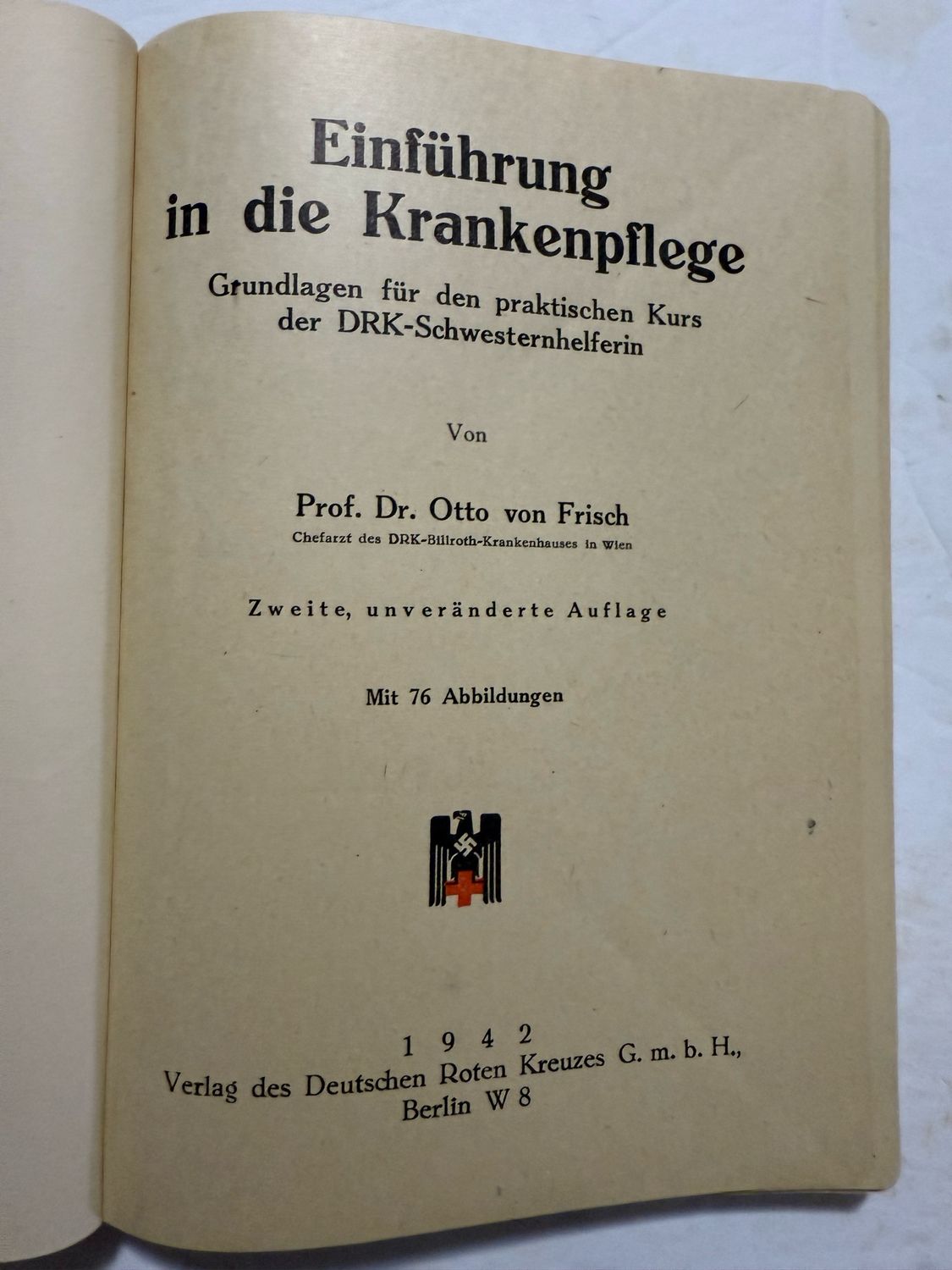 FACEBOOK AUCTION - German WW2 DRK Book, Introduction To Nursing 1942 Deutsche Red Cross Nursing Student Textbook *
