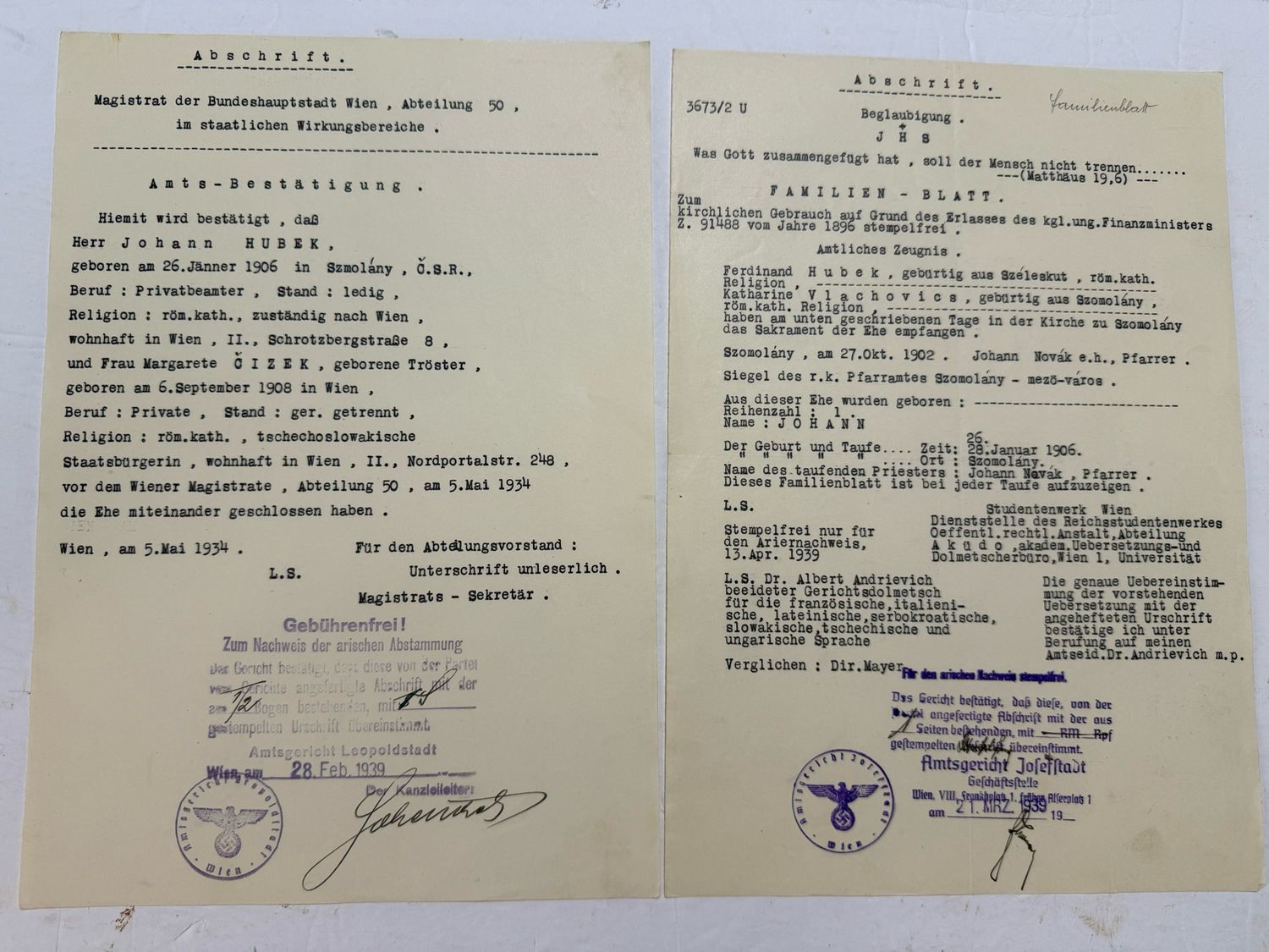 FACEBOOK AUCTION - RARE Lot of 17 German Documents Proving Aryan Blood Ancestry + Rarely Seen Blue Certificate, All From One Family!