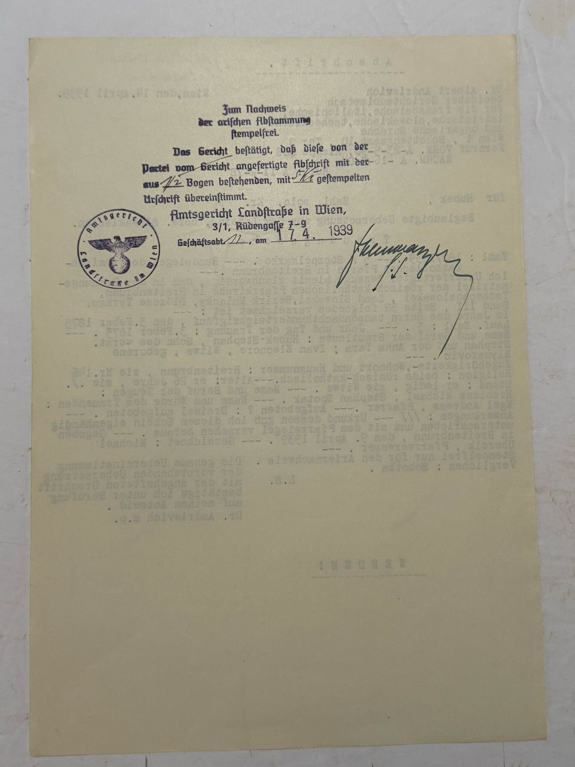 FACEBOOK AUCTION - RARE Lot of 17 German Documents Proving Aryan Blood Ancestry + Rarely Seen Blue Certificate, All From One Family!