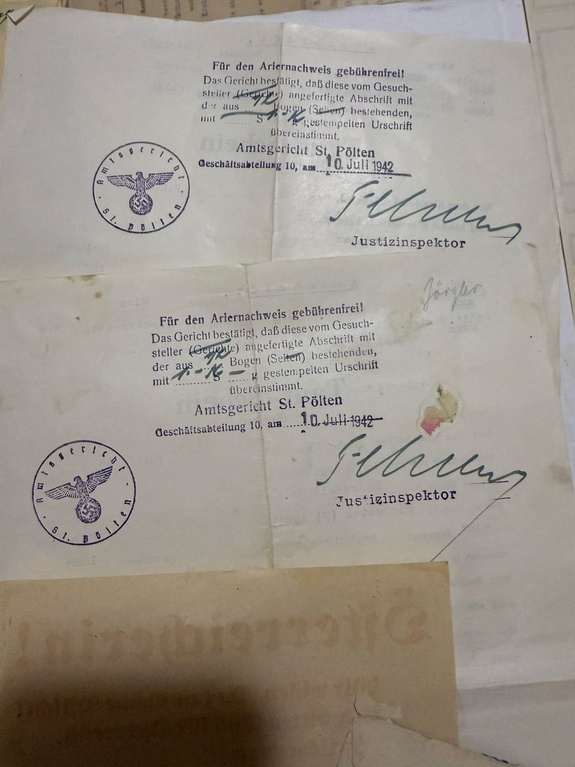 FACEBOOK AUCTION - Lot of 15 German WW2 Documents, Feldpost, Aryan Blood Proof, Wehrmacht Work Orders &amp; More!