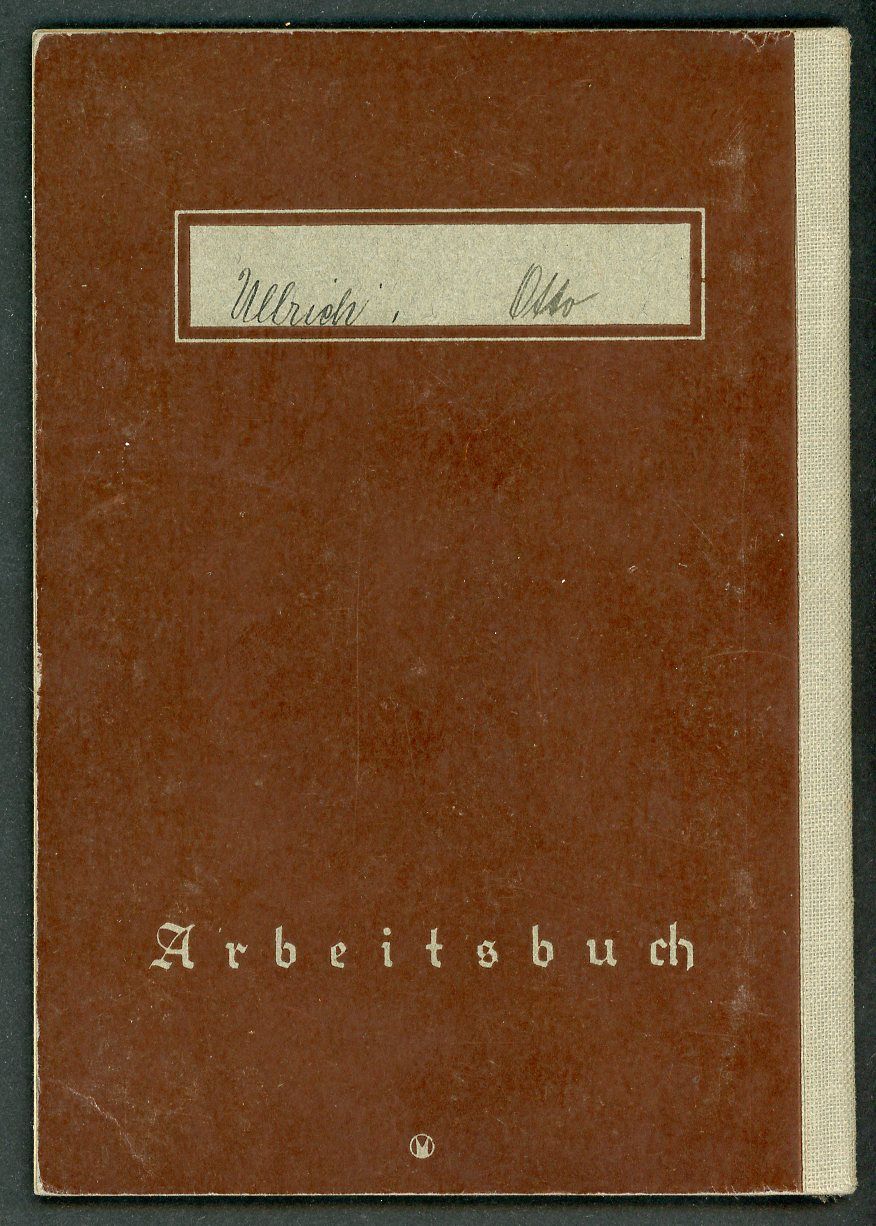 Z FACEBOOK AUCTION - German Third Reich Arbeitsbuch For Otto Ullrich, Truck Driver, Luftschutz Service, 1st Pattern