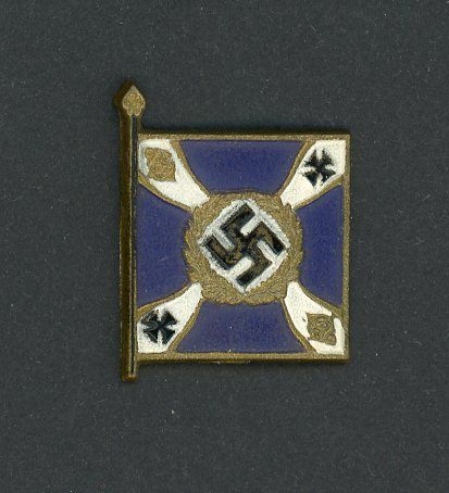 Z FACEBOOK AUCTION - German WHW Kriegsmarine Flag Pin w/ Swaz, Marineteile Am Lande, Winter Hilfs Werk