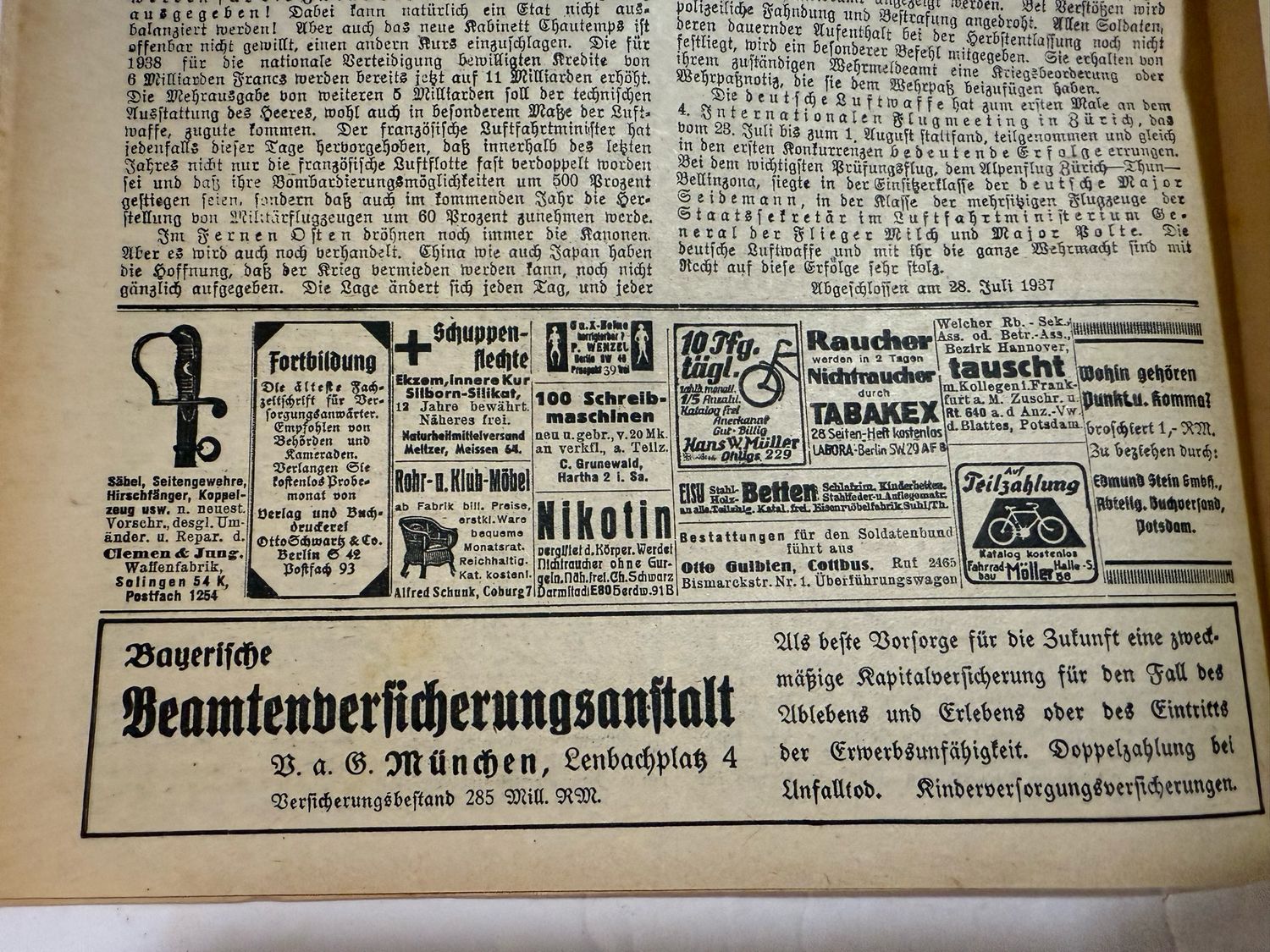 Z FACEBOOK AUCTION - Rare German Soldatenbund NS Reichskriegerbund Veteran&#39;s Magazine 1937 NSRKB