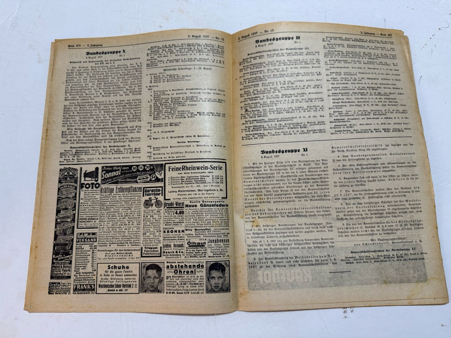 Z FACEBOOK AUCTION - Rare German Soldatenbund NS Reichskriegerbund Veteran&#39;s Magazine 1937 NSRKB